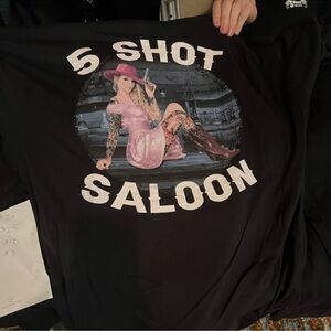 5 Shot Saloon Graphic Short Sleeve Tee - Black